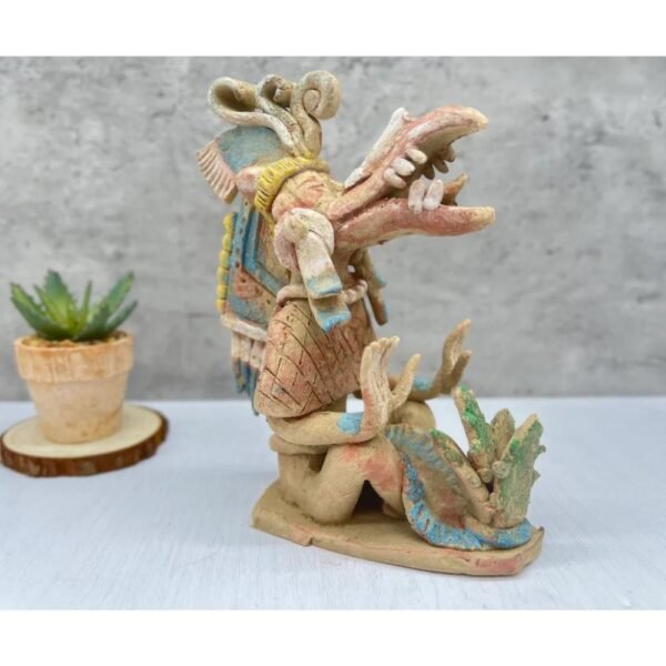 Quetzalcóatl Sowing Meyahual Maguey Plant Handcraft Mexican Culture Home Decor Prehispanic Vintage Rustic Clay Mateial Pulque God Beverage