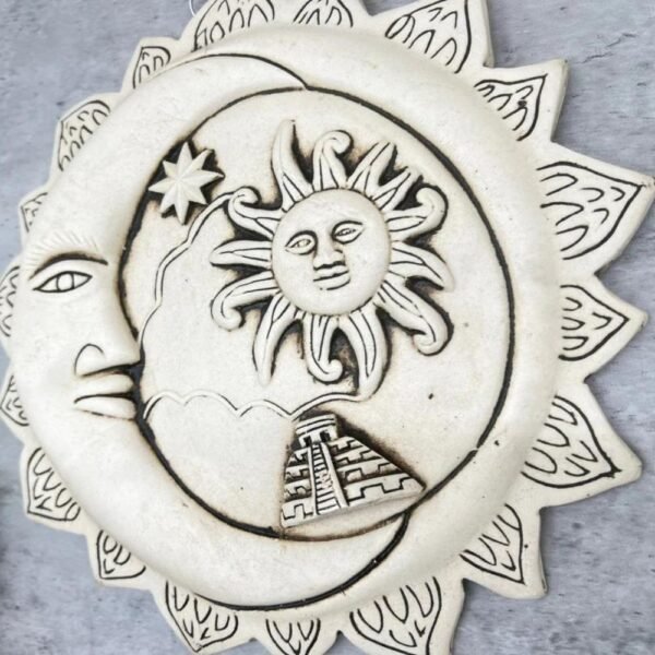 Sun and moon wall art, Mexican decoration, Mayan wall decor, Mayan art, Kukulkan, Chichen itza, Quetzalcoatl