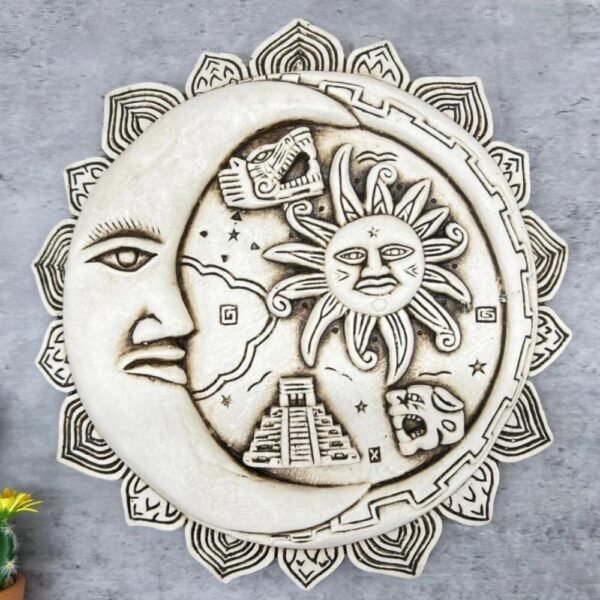 Sun and moon wall art, Mexican decoration, Mayan wall decor, Mayan art, Kukulkan, Chichen itza, Quetzalcoatl