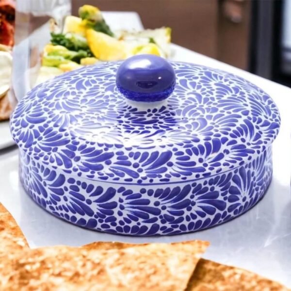 Tortillero Of Talavera Puebla Handcrafted And Handpainted by Mexican Artisans. Accessory Kitchen High Quality Keeps Warm-Gift For Mom