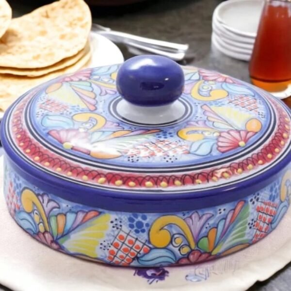 Tortillero Of Talavera Puebla Handcrafted And Handpainted by Mexican Artisans. Accessory Kitchen High Quality Keeps Warm-Gift For Mom