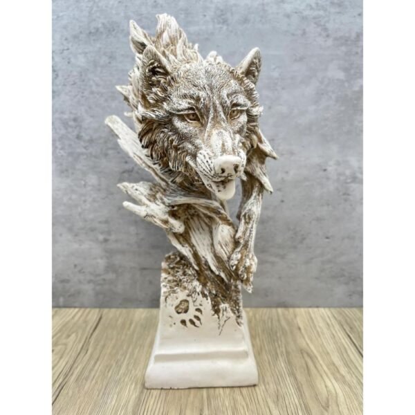 Wolf Head Sculpture Fully Covered With Details Mexican Decoration, Prehispanic, Aztec decor, Mexican statue