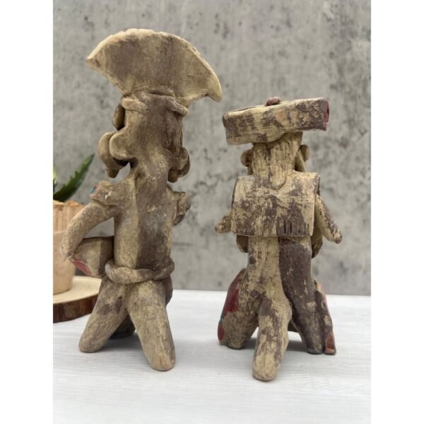 Couple Of Culture Tlalico Handcraft Mexican Culture Home Decor Prehispanic Vintage Rustic Clay Material Antique Ancrestral Figurines