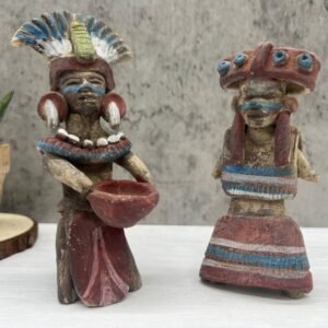 Couple Of Culture Tlalico Handcraft Mexican Culture Home Decor Prehispanic Vintage Rustic Clay Material Antique Ancrestral Figurines
