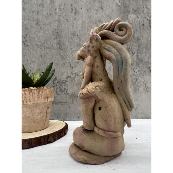 Eagle Warrior With Gourd To Protect Water Handcraft Mexican Culture Home Decor Prehispanic Vintage Rustic Clay Antique Ancrestral Figurines