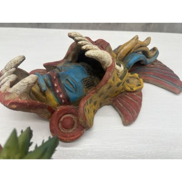 Tepeyolotl/ Tezcatl Ipoca Mask Handcraft Mexican Culture Home Decor Prehispanic Vintage Rustic Clay Material Antique Ancrestral Figurines