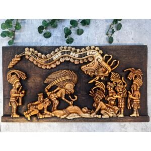 Aztec Art, Mayan art, Mexican painting, The sacrifice, Prehispanic, Wood carving, Handcrafted ASK FOR CUSTOMIZE