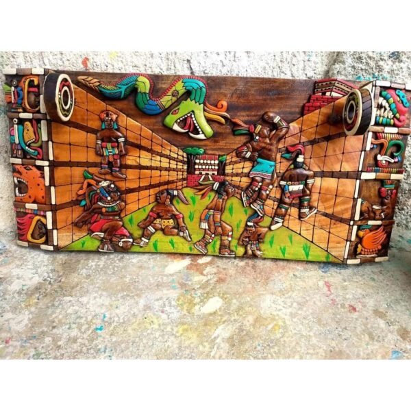 Mayan wall decor, Mexican painting, Quetzalcoatl, Prehispanic, Wood carving, Handcrafted ASK FOR CUSTOMIZE