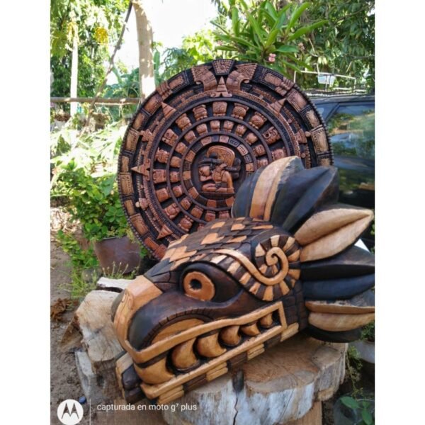 Quetzalcóatl Prehispanic Wooden mask, Mayan culture, Mexican wall art, Hand carved ASK FOR CUSTOMIZE