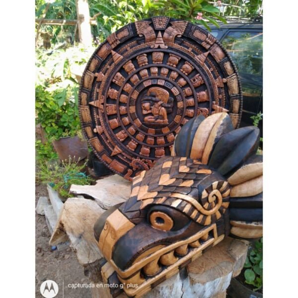 Quetzalcóatl Prehispanic Wooden mask, Mayan culture, Mexican wall art, Hand carved ASK FOR CUSTOMIZE