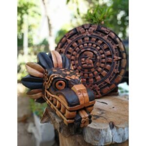 Quetzalcóatl Prehispanic Wooden mask, Mayan culture, Mexican wall art, Hand carved ASK FOR CUSTOMIZE