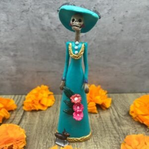 8” Catrina, Frida Kahlo Doll, Day of the dead, Human skeleton, Mexican decorations, Sugar skull