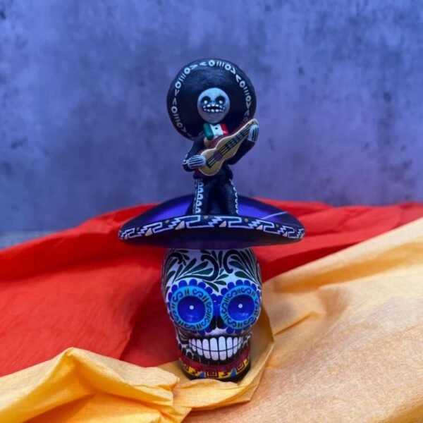 Catrina, Day of the Dead ornaments, skull as Mexican decoration, human skull sculpture, 4.33 ”high