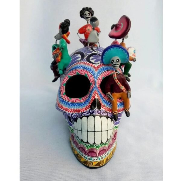 Sugar skull, Catrina, Day of the Dead ornaments, skull as Mexican decoration, human skull sculpture, 6” high