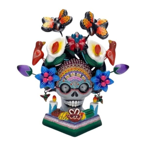 Catrina, Day of the Dead ornaments, skull as Mexican decoration, human skull sculpture, altar of the dead, 6.69 ”high