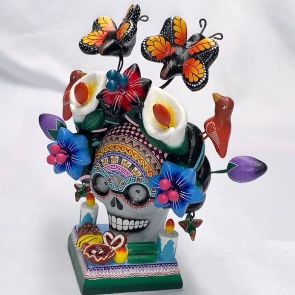 Catrina, Day of the Dead ornaments, skull as Mexican decoration, human skull sculpture, altar of the dead, 6.69 ”high