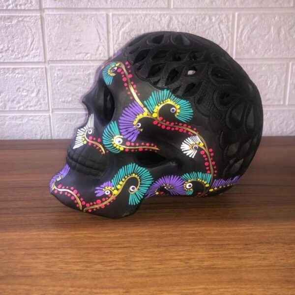 Sugar skull, Catrina, Day of the Dead ornaments, skull as Mexican decoration, human skull sculpture, 6” high