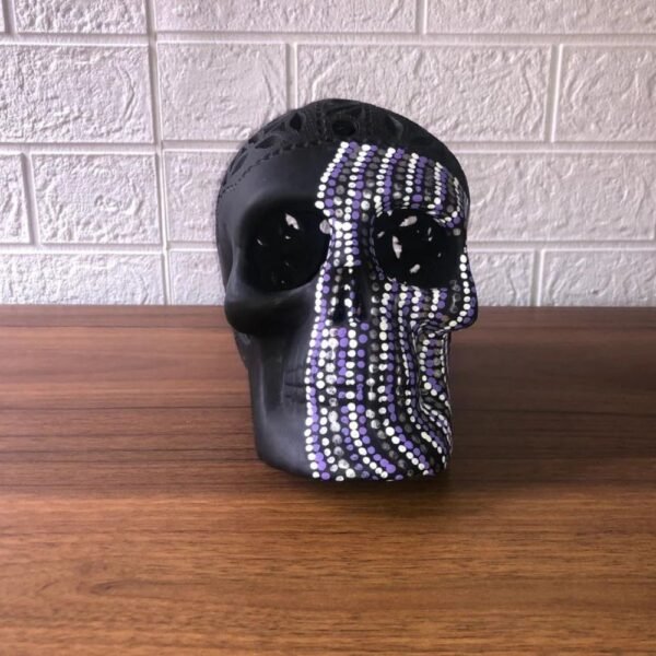 Sugar skull, Catrina, Day of the Dead ornaments, skull as Mexican decoration, human skull sculpture, 6” high