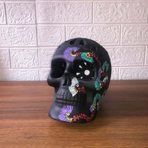 Sugar skull, Catrina, Day of the Dead ornaments, skull as Mexican decoration, human skull sculpture, 6” high