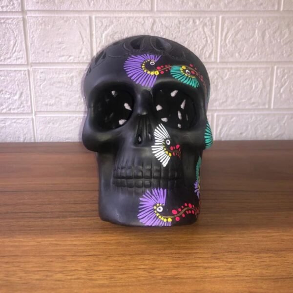 Sugar skull, Catrina, Day of the Dead ornaments, skull as Mexican decoration, human skull sculpture, 6” high