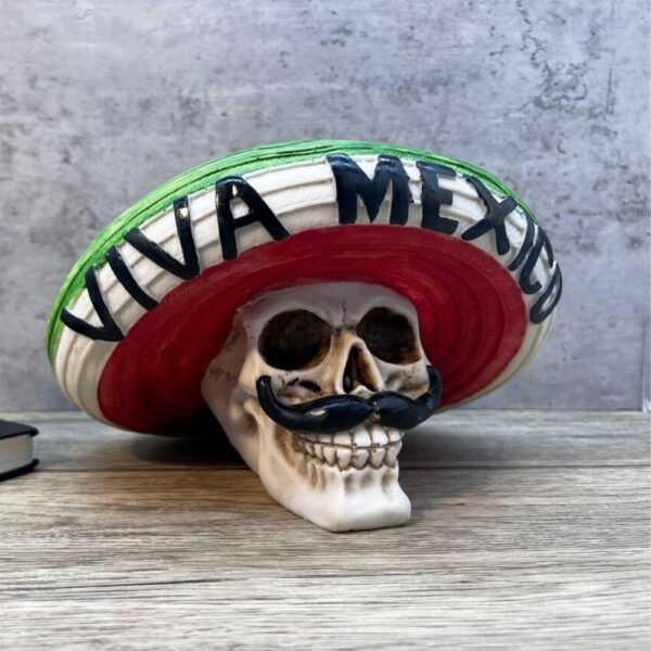 Viva Mexico skull Mexican decoration, Sugar skull, Catrina, Day of the dead, Human skeleton, Skull sculpture, Ofrenda decor