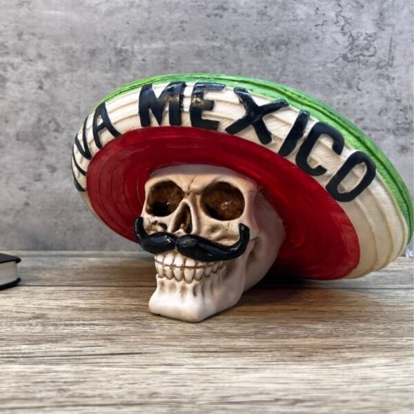 Viva Mexico skull Mexican decoration, Sugar skull, Catrina, Day of the dead, Human skeleton, Skull sculpture, Ofrenda decor
