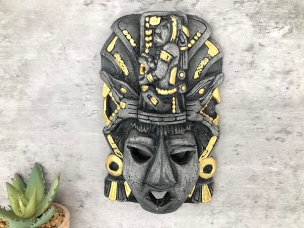 Prehispanic Mask, Ceremonies And Festivals Mayan Culture, Altar And Home Decor. Mexican Wall Art, Plaster Hand Carved - Image 5