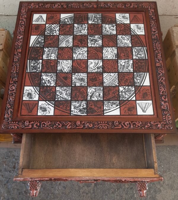Chess set 16.53” x 16.53”, Resin Chess set in red and white, Mexican chess, Chess set handmade, Soviet chess set, Wooden chess - Image 6