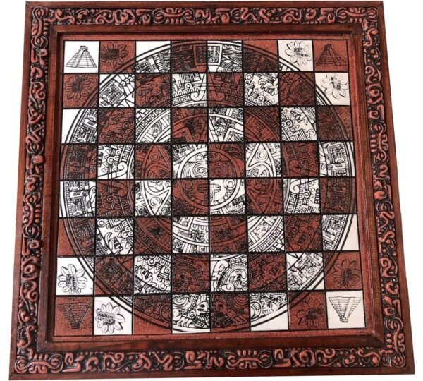Chess set 16.53” x 16.53”, Resin Chess set in red and white, Mexican chess, Chess set handmade, Soviet chess set, Wooden chess - Image 9
