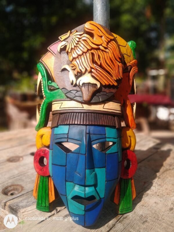 Prehispanic Wooden mask, Mayan culture, Mexican wall art, Hand carved ASK FOR CUSTOMIZE - Image 5