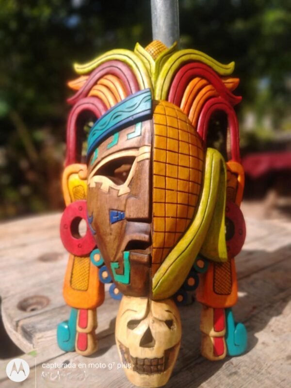 Prehispanic Wooden mask, Mayan culture, Mexican wall art, Hand carved ASK FOR CUSTOMIZE - Image 6