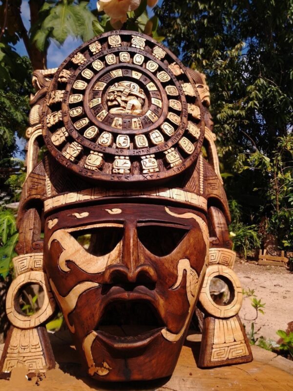 Pre-Hispanic Mayan wooden mask for wall decoration. ASK FOR CUSTOMIZE - Image 5