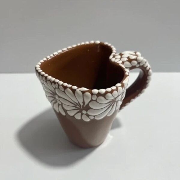 Cappuccino Heart Cup, Mexican Coffee Mug, Puebla Talavera Pottery, Ceramic Thermos, Handmade Lead-Free, Custom Available - Image 3