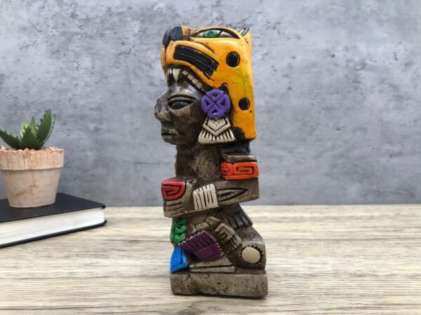 Mexican folk art, Mayan art, Mayan decor, Prehispanic, Mexican sculpture, Mayan warrior - Image 3