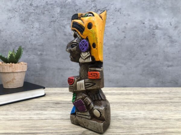Mexican folk art, Mayan art, Mayan decor, Prehispanic, Mexican sculpture, Mayan warrior - Image 5