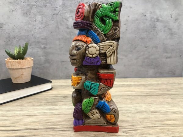 Mexican folk art, Mayan art, Mayan decor, Prehispanic, Mexican sculpture, Mayan warrior - Image 3