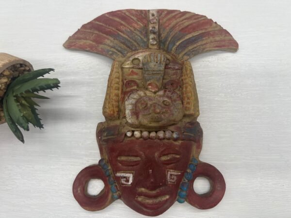 Zenteotl Mask, Lord Of The Cobs Handcraft Mexican Culture Home Decor Prehispanic Vintage Rustic Clay Material Antique Ancrestral Figurines - Image 4