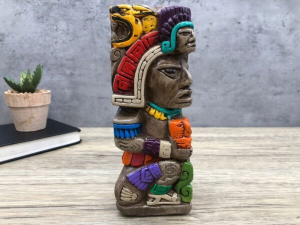 Mexican folk art, Mayan art, Mayan decor, Prehispanic, Mexican sculpture, Mayan warrior - Image 3