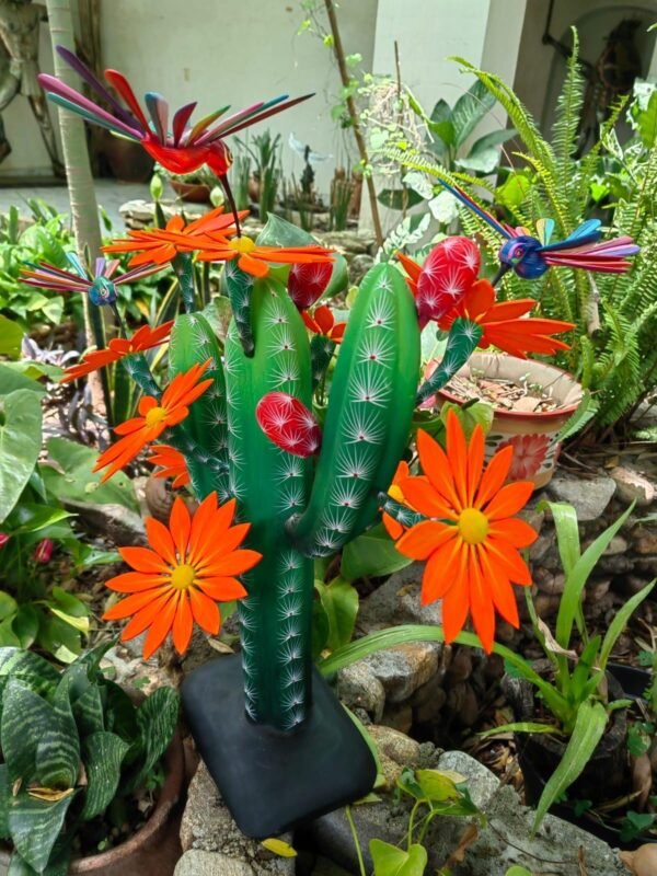 Cactus Hummingbird Statue Mexican Folk Art Alebrije Sculpture, Wooden Mexican Decoration Figure, Made Of Wood And Carved  ASK FOR CUSTOMIZE - Image 4