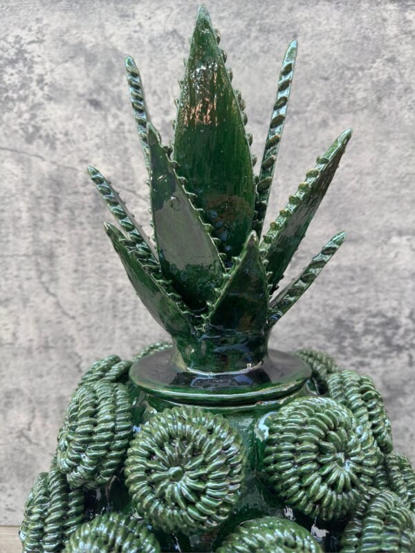 Mexican pottery, Pineapple decor, Mexican decoration, Pineapple sculpture, Glazed clay pineapple, Pottery from Michoacan - Image 4