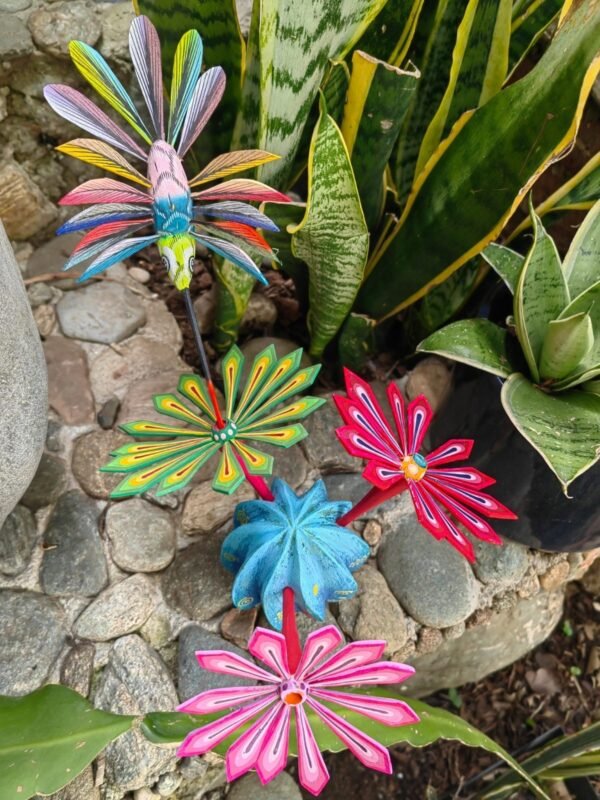Hummingbird Statue Cactus Biznaga Alebrije Sculpture, Wooden Mexican Decoration Figure, Made Of Wood And Carved By Hand ASK FOR CUSTOMIZE - Image 3