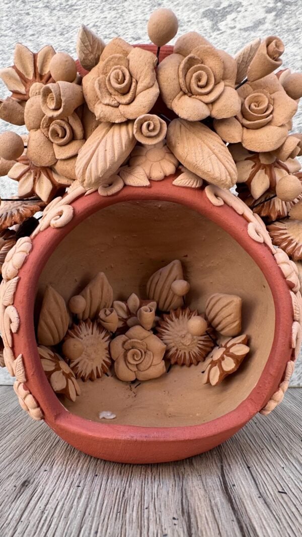 Filigrana Clay Mini Chimney, Candle Holder Artistic  Oaxaca México By Artisans Handmade Crafts, Home Decor Folk Art,  Pastillaje Technique - Image 4