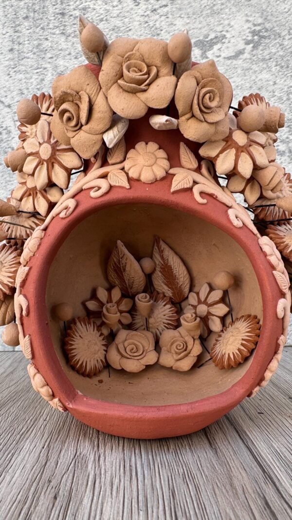 Filigrana Clay Mini Chimney, Candle Holder Artistic  Oaxaca México By Artisans Handmade Crafts, Home Decor Folk Art,  Pastillaje Technique - Image 4