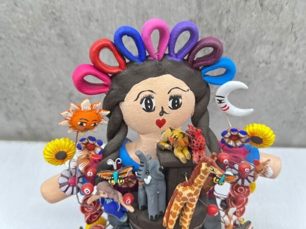 Lele doll, Arc of Noe, Tree Of Life, Animals Candle Holder, Candelabra, Arbol de la vida, Mexican Pottery, Mexican Candelabra 7” High - Image 3