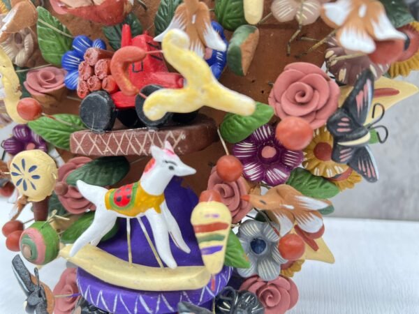 Lele Treasure Toys And Gifts Tree Of Life, Candle Holder, Candelabra, Arbol de la vida, Mexican Pottery, Mexican Candelabra 9” High - Image 4