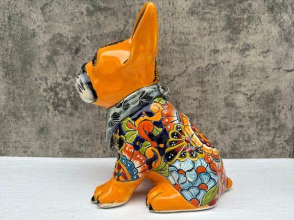 Talavera French Bulldog, Ceramic dog, Talavera pottery, Mexican pottery, French Bulldog statue, Dog sculpture - Image 3