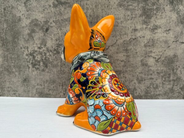 Talavera French Bulldog, Ceramic dog, Talavera pottery, Mexican pottery, French Bulldog statue, Dog sculpture - Image 4