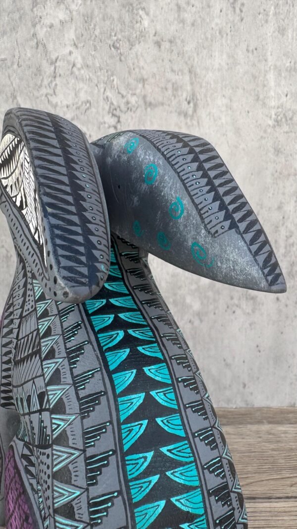 Rabbit Statue Mexican Folk Art Alebrije Sculpture, Wooden Bunny  Decoration Figurine, Made Of Wood Carved By Hand ASK FOR CUSTOMIZE - Image 9