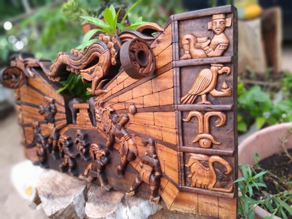 Prehispanic Mayan wall decor, Mexican painting, Quetzalcoatl, Prehispanic, Wood carving, Handcrafted ASK FOR CUSTOMIZE - Image 3