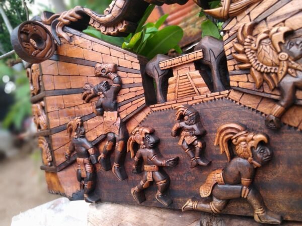 Prehispanic Mayan wall decor, Mexican painting, Quetzalcoatl, Prehispanic, Wood carving, Handcrafted ASK FOR CUSTOMIZE - Image 5